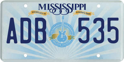 MS license plate ADB535