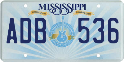 MS license plate ADB536