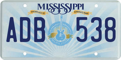 MS license plate ADB538