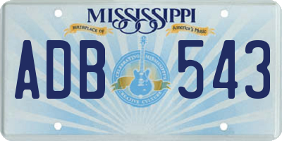 MS license plate ADB543