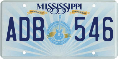 MS license plate ADB546