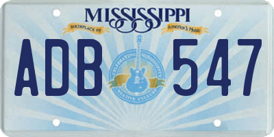 MS license plate ADB547