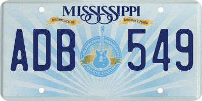 MS license plate ADB549