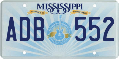 MS license plate ADB552
