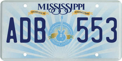 MS license plate ADB553