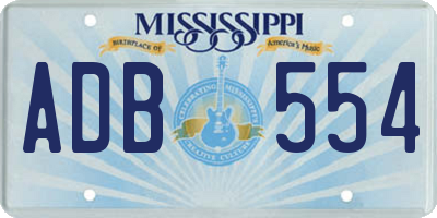 MS license plate ADB554