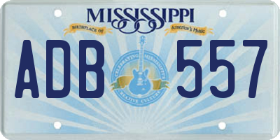 MS license plate ADB557
