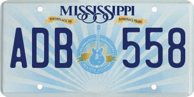 MS license plate ADB558