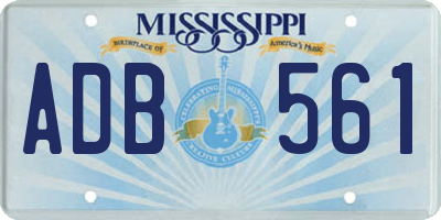 MS license plate ADB561