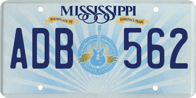 MS license plate ADB562