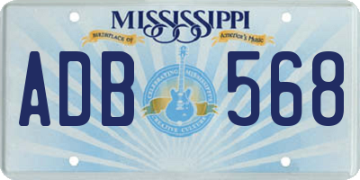 MS license plate ADB568