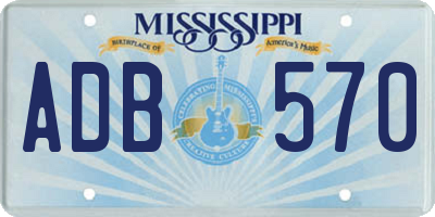 MS license plate ADB570