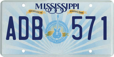 MS license plate ADB571