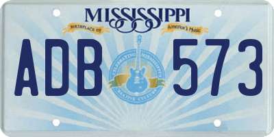 MS license plate ADB573