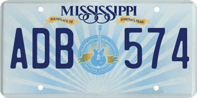 MS license plate ADB574