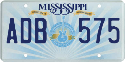 MS license plate ADB575