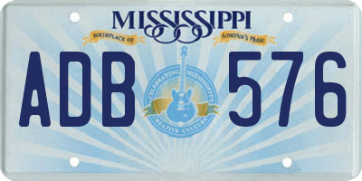 MS license plate ADB576