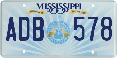 MS license plate ADB578