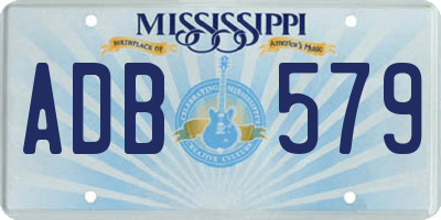 MS license plate ADB579