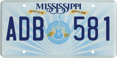 MS license plate ADB581