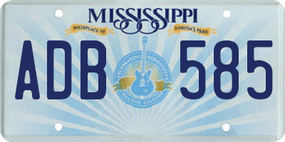 MS license plate ADB585