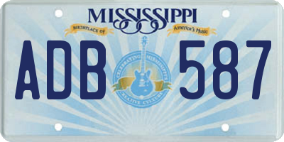 MS license plate ADB587