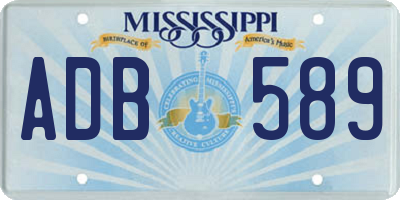 MS license plate ADB589