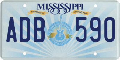 MS license plate ADB590