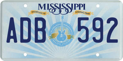 MS license plate ADB592