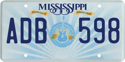 MS license plate ADB598