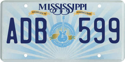MS license plate ADB599