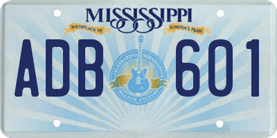 MS license plate ADB601