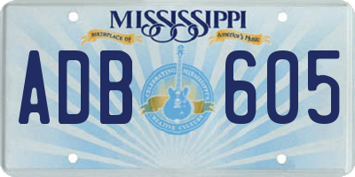 MS license plate ADB605