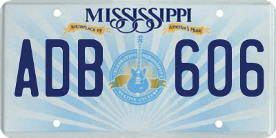 MS license plate ADB606