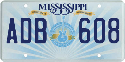 MS license plate ADB608