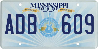 MS license plate ADB609