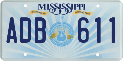 MS license plate ADB611