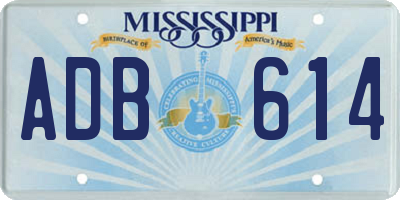 MS license plate ADB614