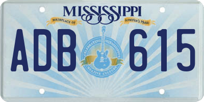 MS license plate ADB615