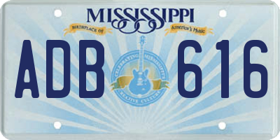 MS license plate ADB616