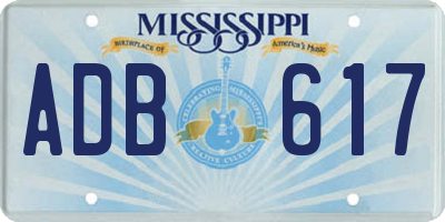 MS license plate ADB617