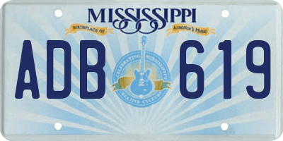 MS license plate ADB619