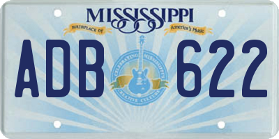 MS license plate ADB622
