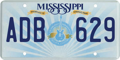 MS license plate ADB629