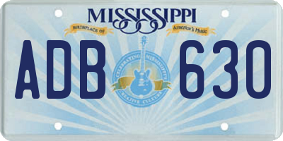 MS license plate ADB630