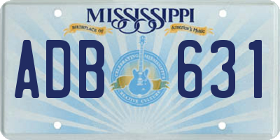 MS license plate ADB631
