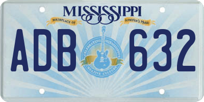 MS license plate ADB632