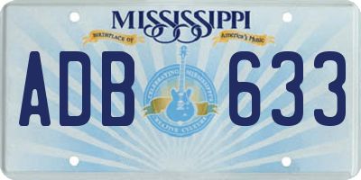 MS license plate ADB633