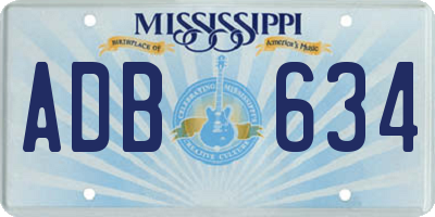 MS license plate ADB634
