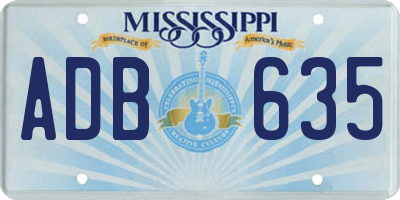 MS license plate ADB635
